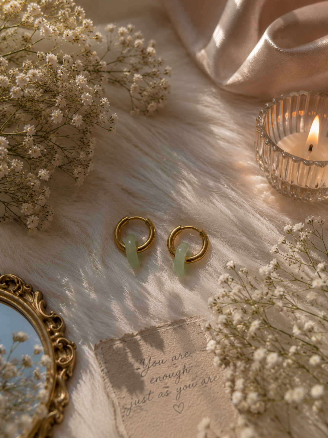 Olive Glow Hoops