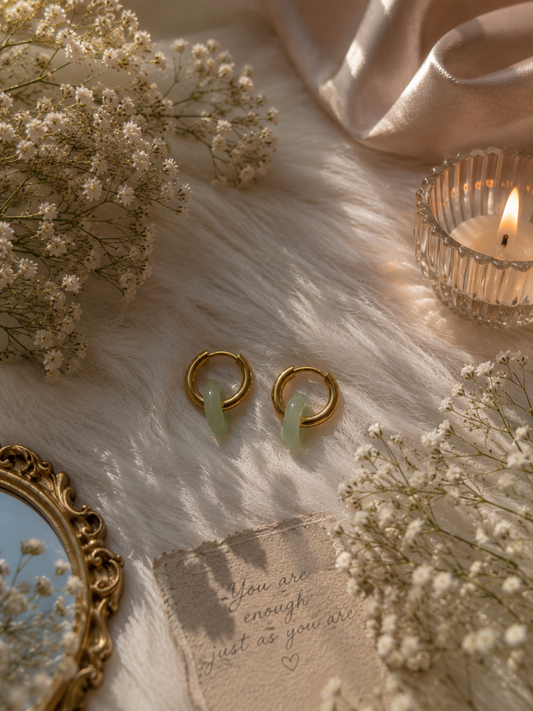 Olive Glow Hoops