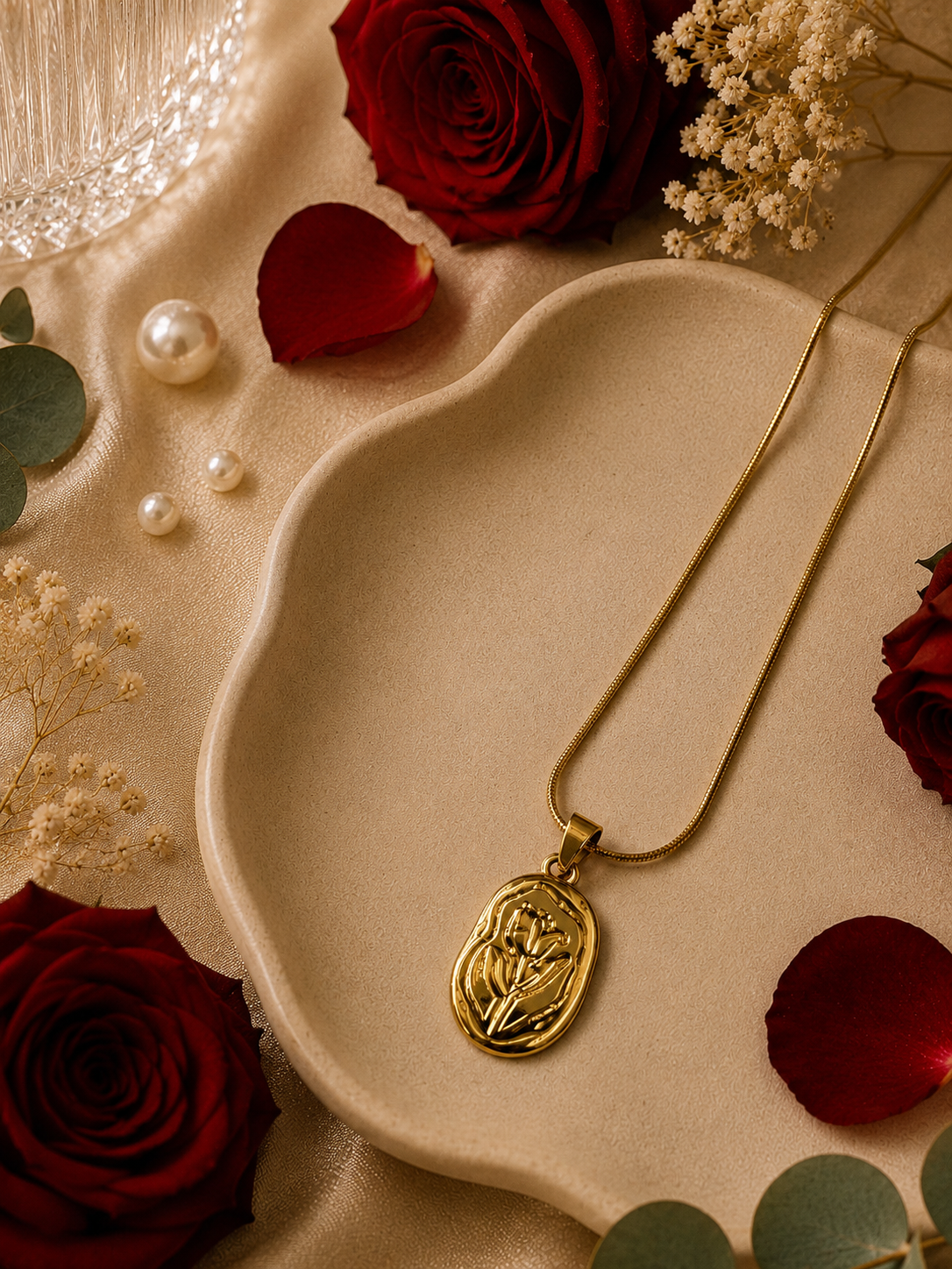 Gold Rose Necklace