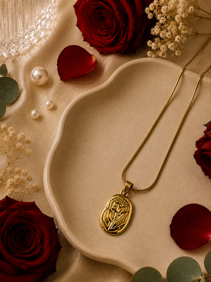 Gold Rose Necklace
