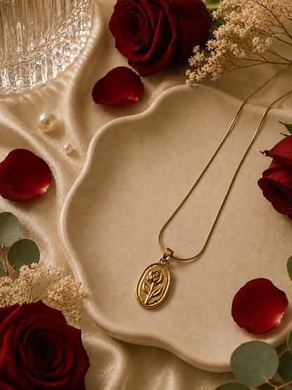 Gold Rose Necklace