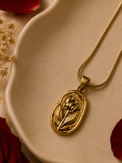 Gold Rose Necklace